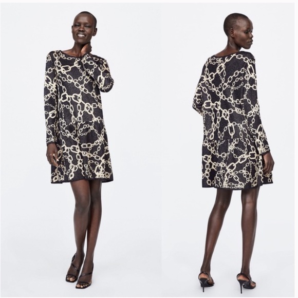 zara metallic knit dress